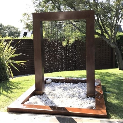 Rustic Corten Steel Rain Curtain Water Feature Metal Garden Ornament