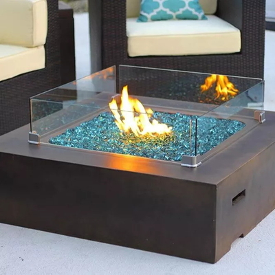 High Temperature Black Color Metal Square Gas Patio Heater Fire Table
