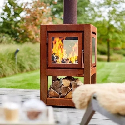 High Efficiency Garden Heaters Metal Fireplace Wood Burning Stove With Chimney