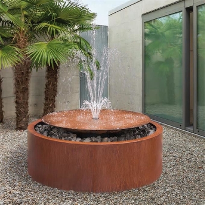 120cm Cascading Waterfall Corten Steel Water Bowl Pre Rusted