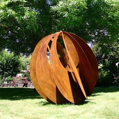 Hollow Metal Corten Steel Art Sphere Sculpture 600mm 900mm