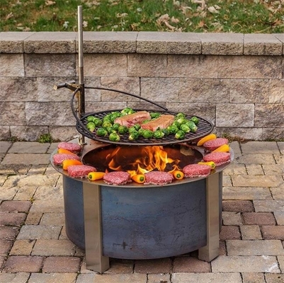 Smokeless Cylindrical Corten Steel Barbecue Fire Bowl