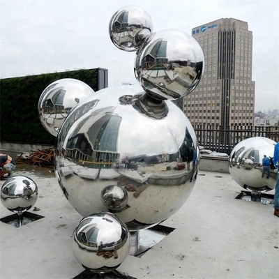 H250cm SS304 SS316 Outdoor Metal Sculpture Hollow Sphere