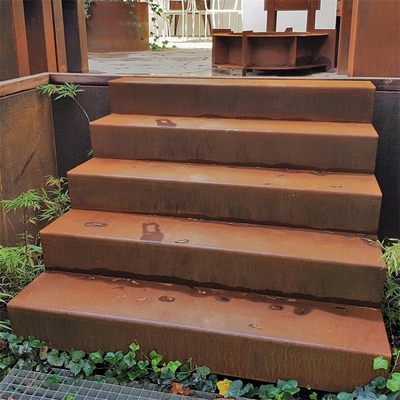 Pre weathered Corten Steel Garden Steps Stairs 1000mm to 3000mm width