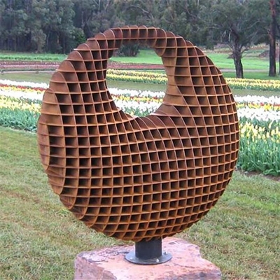 Orb Shape Corten Steel Garden Sculpture Artwork Three Dimensional