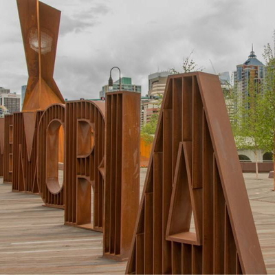Metal Letter Corten Steel Abstract Sculpture
