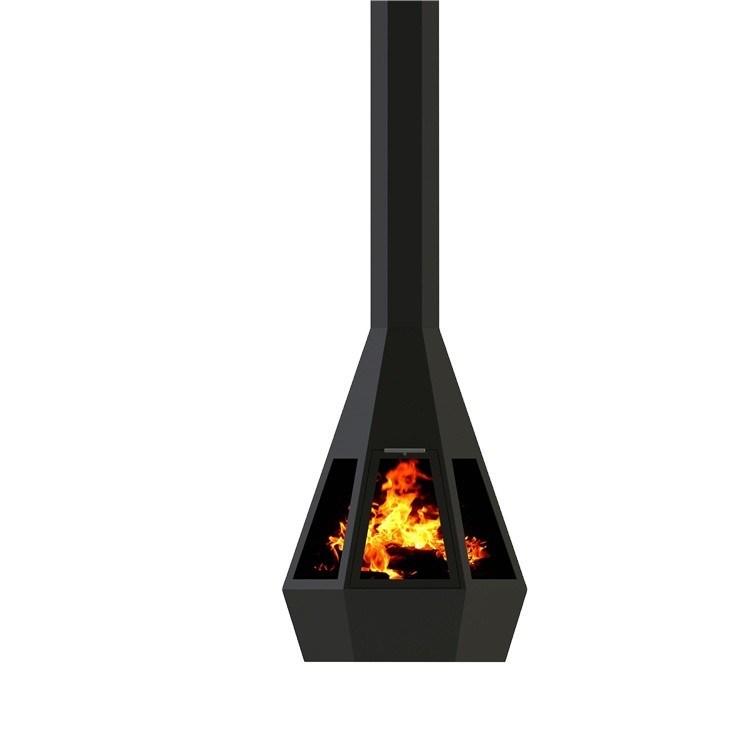 Suspended Ceiling Mounted Wood Burning Stove Hanging Fireplace