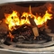 Cold Rolled Steel Ceiling Suspended Fireplace Wood Burning With Real Flame