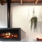 Modern Warm Hanging Carbon Steel Ceiling Suspended Wood Fireplace