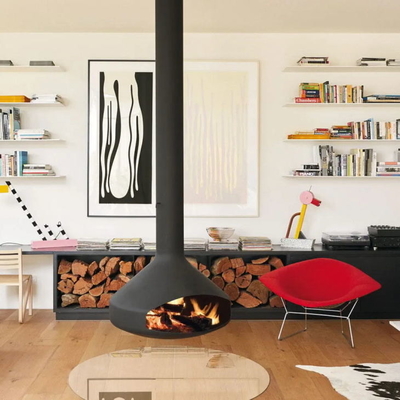 Europe Ceiling Suspended Fireplace Rotating Heating Stove Wall Mounted