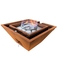 Decorative Sierra Square Smooth Corten Steel Gas Fire Water Bowl For Pools