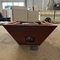 Decorative Sierra Square Smooth Corten Steel Gas Fire Water Bowl For Pools
