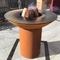 Tall Round Base Camping Cooking Corten Steel BBQ Grill Barbecue