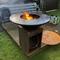 Charcoal Wood Fired Corten Steel Fire Pit Grill With Ash Tray
