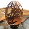 80cm Dia Butterfly Theme Corten Steel Ball Shaped Fire Pit For Patio Heater