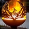Corten Steel Sphere Fire Pit Ball Phoenix Design