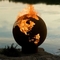 36 Inch Earth Corten Steel Fire Globe Wood Burning Metal Sphere Fire Pit