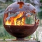 Woodland Deer Corten Steel Fire Globe Round Ball Fire Pit OEM