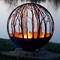 OEM Wood Burning Corten Steel Fire Globe Winter Sphere Shaped Fire Pit