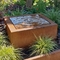 120*120*40cm Rusty Square Corten Steel Water Feature Fountain
