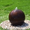 Fuxin Corten Steel Sphere Water Feature Garden Fountain Ball Shaped
