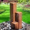 Contemporary Corten Steel Water Feature Column Garden Decoration