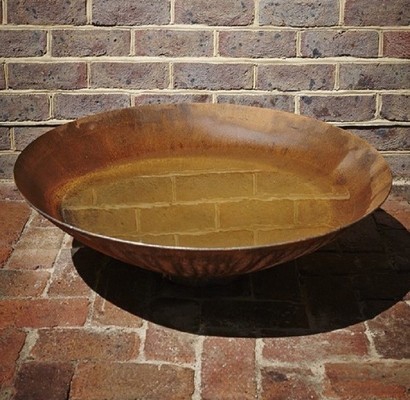 120cm Cascading Waterfall Corten Steel Water Bowl Pre Rusted