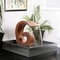 Number 6 Shaped Corten Steel Sculpture Water Fountain rustic aesthetic