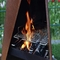Modern Geometric Corten Steel Outdoor Fireplace Chimenea Freestanding