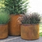 Home And Garden Cylinder Pot Corten Steel Round Metal Flower Planters