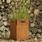 Natural Rusty Color Corten Steel Planter Pot With Drain Holes