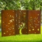 Tree Image Weathering Steel Garden Screen Panels For Home Decor