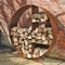 Rusty Circle Corten Steel Firewood Rack Larger Round Firewood Holder