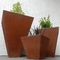 Laser Cut Polygona Rusted Coten Steel Planter Boxes For Garden Decorative