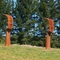 Heek Line Corten Steel Sculpture Two Faces Ribbon Imaginary