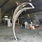 Fuxin Animal Life Size Dolphin Stainless Steel Animal Sculpture Contemporary