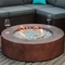 Contemporary Portable Corten Steel Gas Fire Pit Table 48 Inch