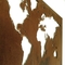 Decoration Rusty Corten Metal World Map Wall Art