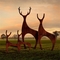 Contemporary Rusty Metal Garden Ornaments Corten Steel Deer Lawn Sculpture
