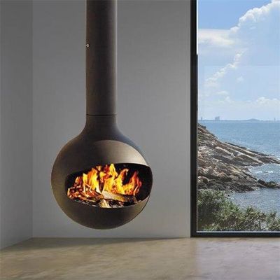 Villa Room Wood Burning Heaters Ceiling Suspended Fireplace Special Shaped